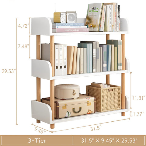 OSCHF three-tier shelf with edge panels guards against slips.