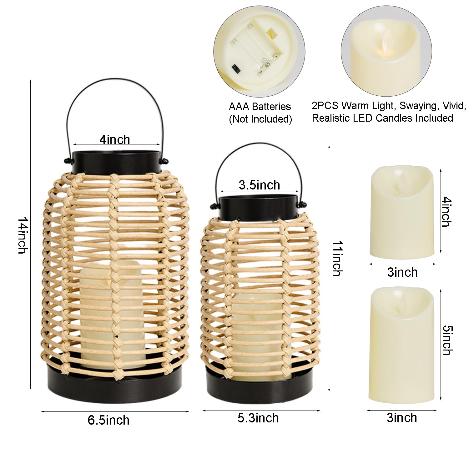 Osgevei 14in handwoven rattan lantern adds natural warmth indoors or outdoors