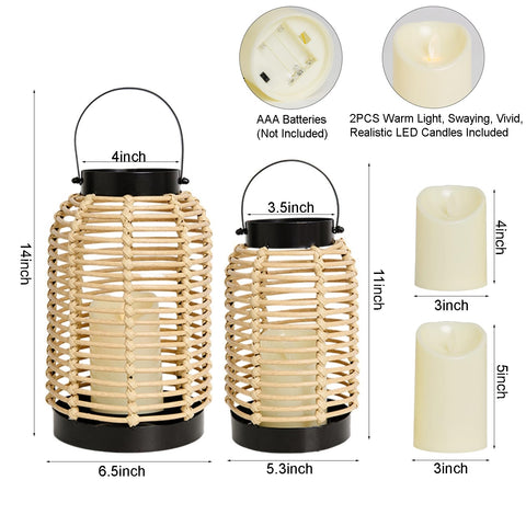 Osgevei 14in handwoven rattan lantern adds natural warmth indoors or outdoors