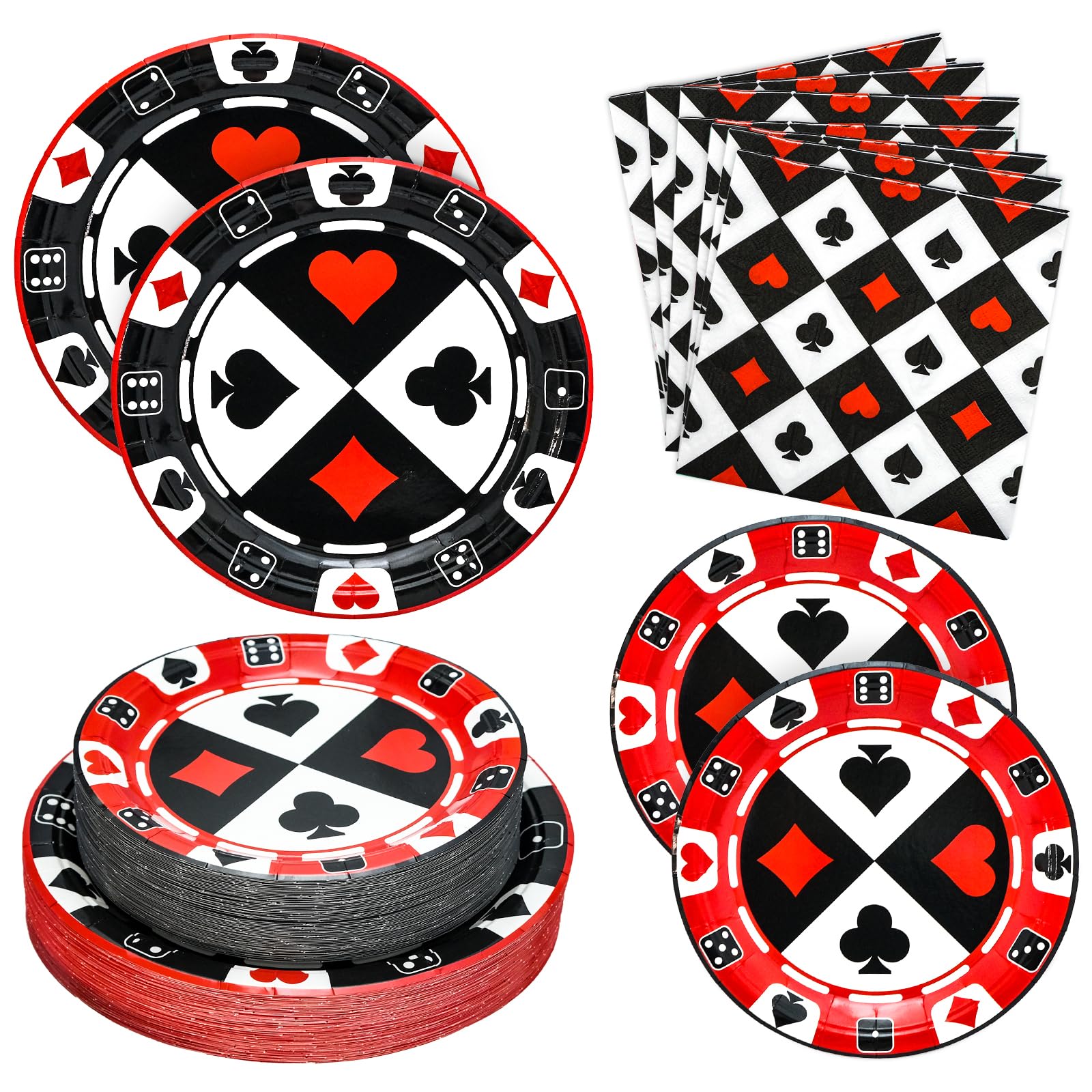 Osonm casino night dinner plates 8.9in ready for a hearty party meal