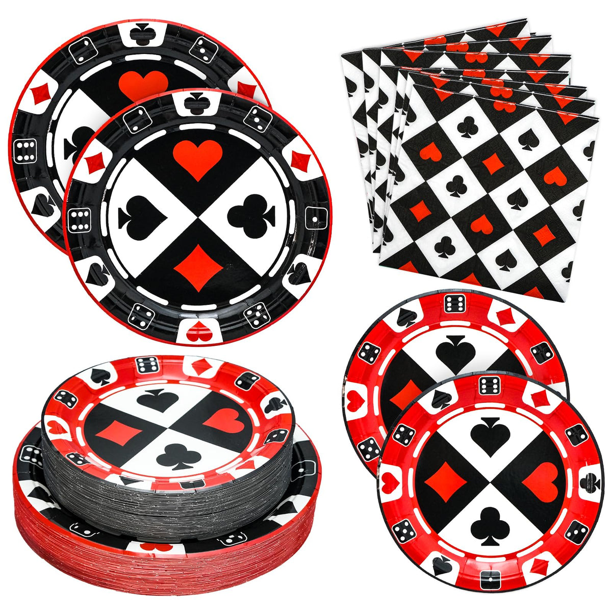 Osonm casino night dinner plates 8.9in ready for a hearty party meal