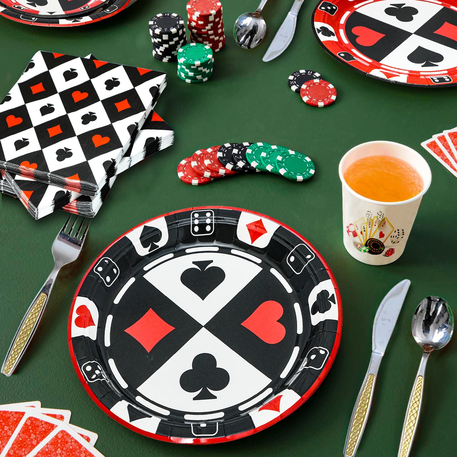 Osonm casino night tableware packaging for quick party prep