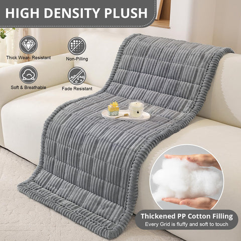 OstepDecor dark grey couch cover blends with modern interiors.