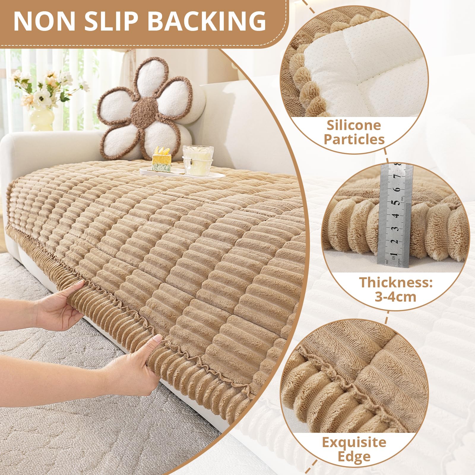 OstepDecor machine-washable sofa cover simplifies cleanup after pet adventures.