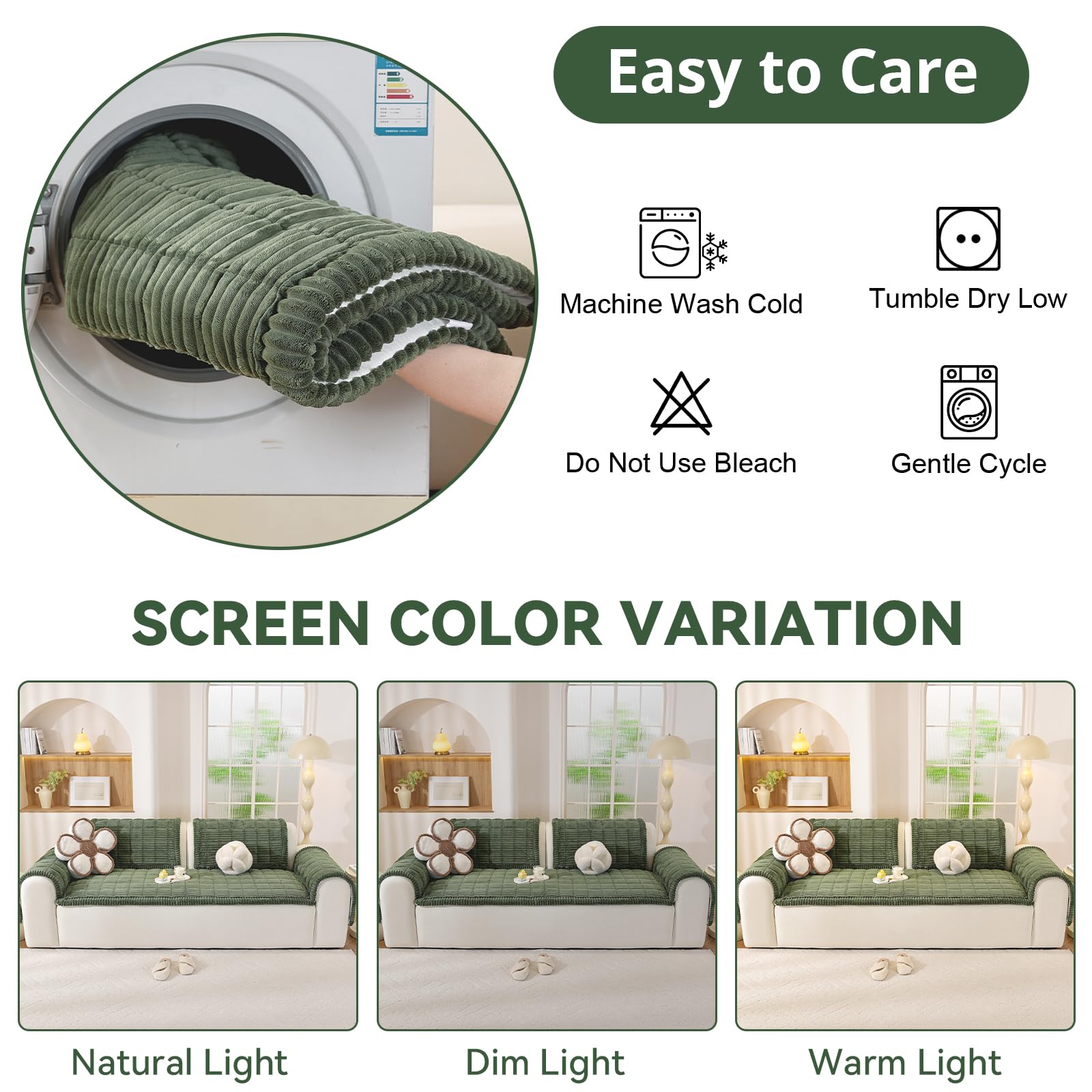 OstepDecor soft pet protector for sectional in green.
