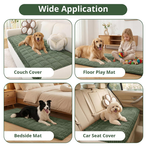 OstepDecor pet-friendly slipcover in green adds soft, durable sofa protection.