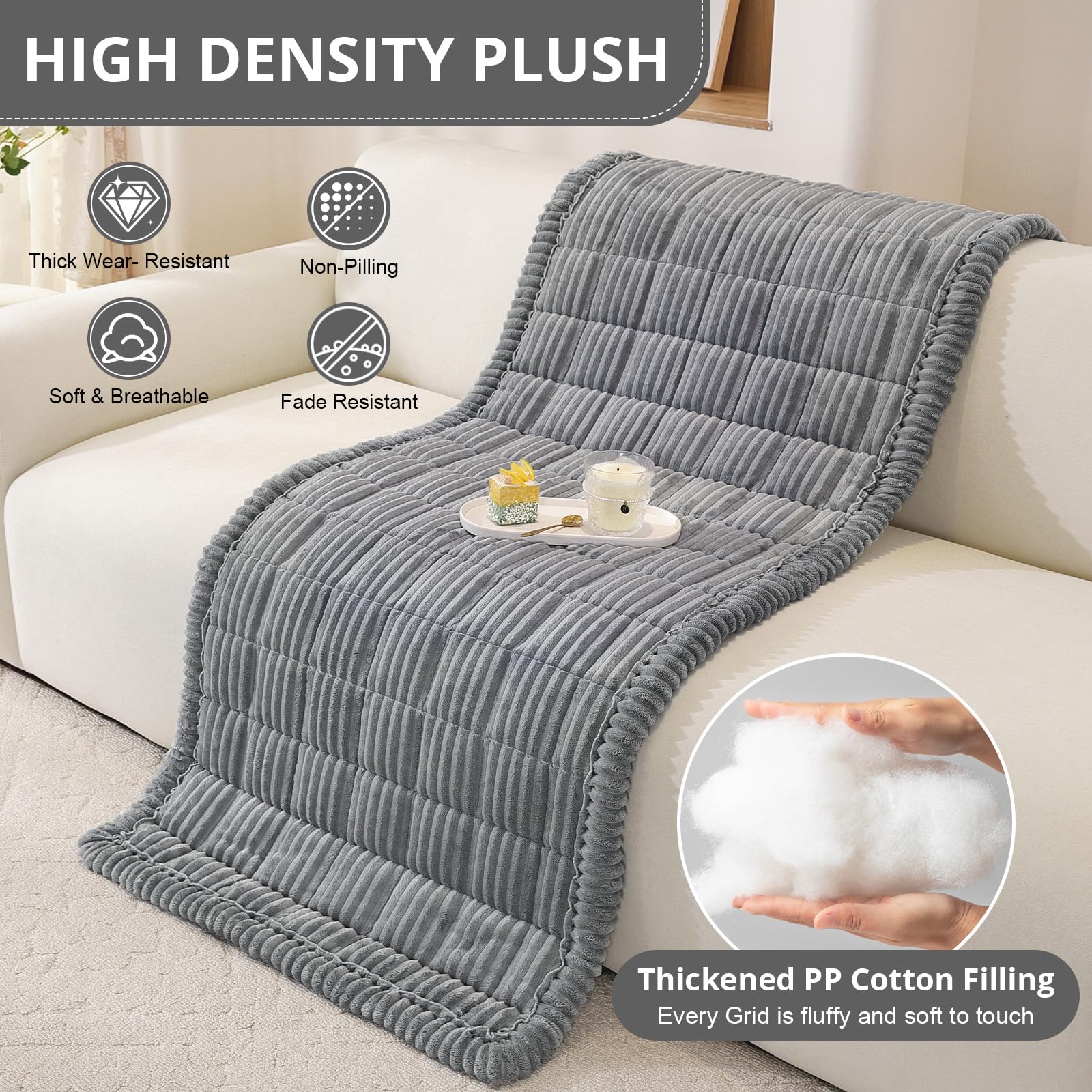 OstepDecor versatile couch cover doubles as a floor mat and rug alternative.