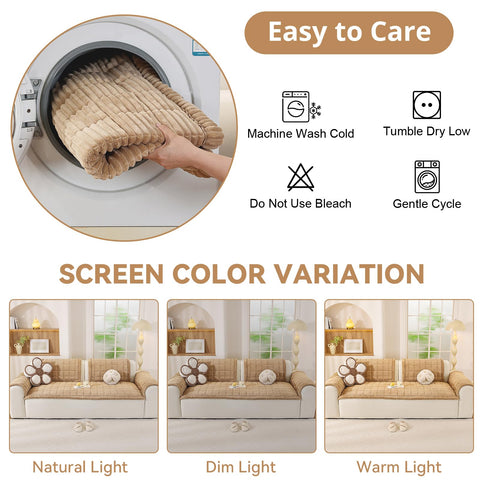 OstepDecor washable couch cover protects leather sofas and keeps style