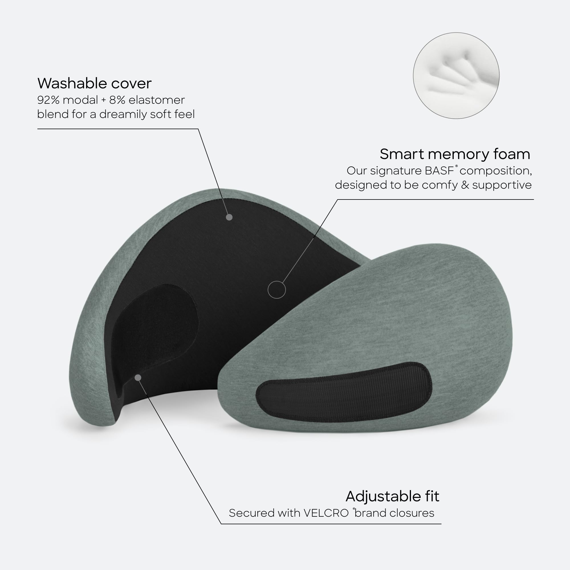 OSTRICH PILLOW Go asymmetrical sides allow flexible resting positions.