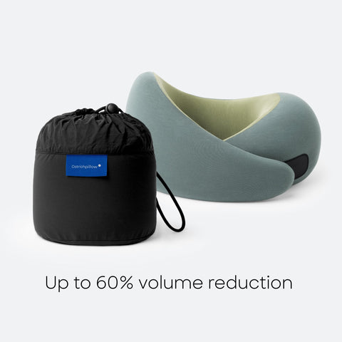 OSTRICH PILLOW Go headphone-friendly design fits small headphones during travel.