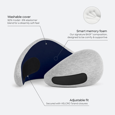 Ostrichpillow Go Velcro adjustment helps secure the neck.