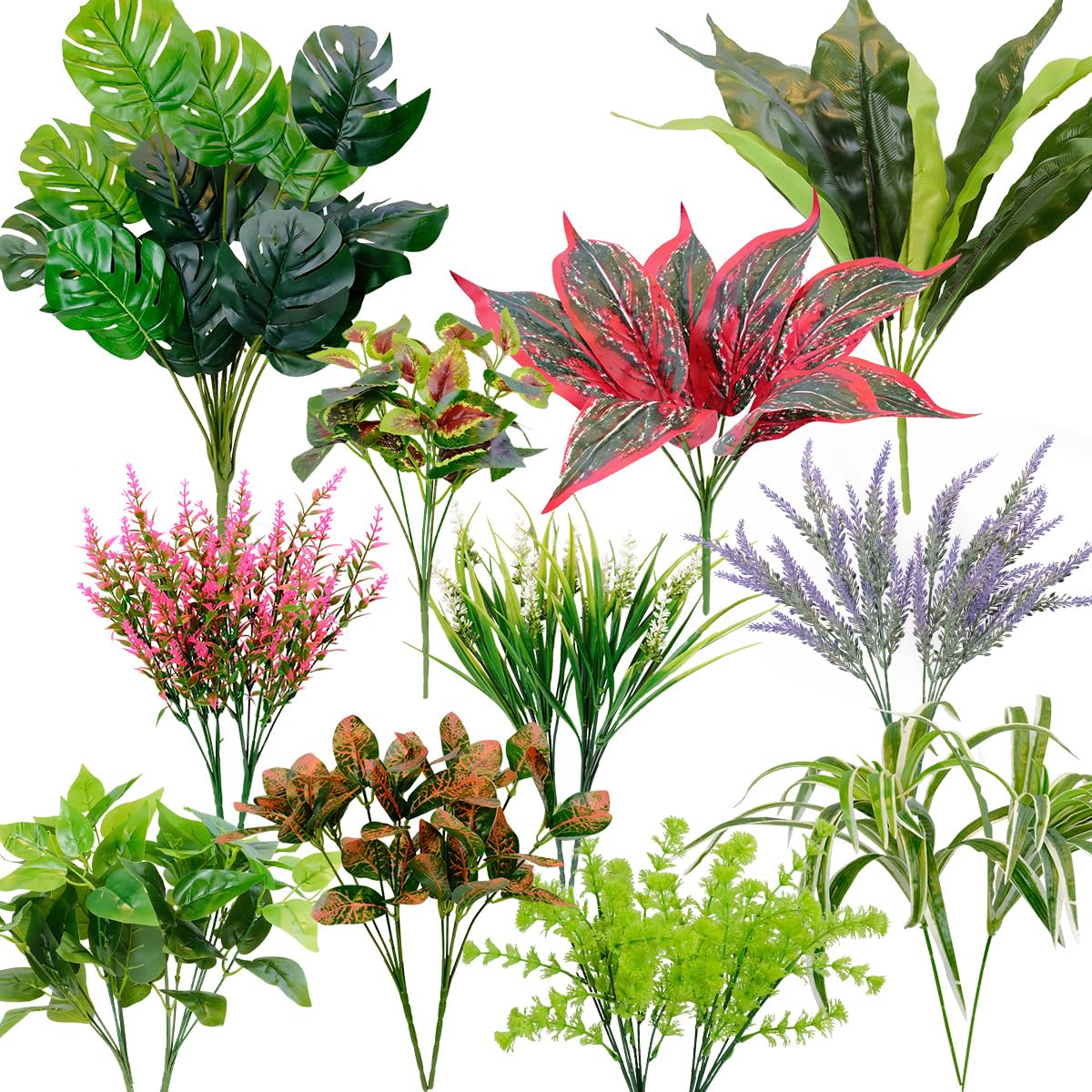 OTATOT 18-pcs artificial flowers bundle adds lush outdoor color for porch and garden spaces