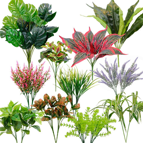 OTATOT 18-pcs artificial flowers bundle adds lush outdoor color for porch and garden spaces