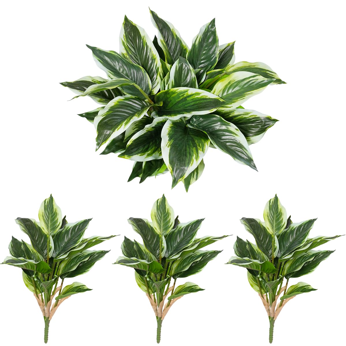 OTATOT three-piece artificial tropical plants for year-round outdoor greenery.