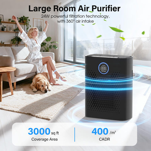 Oterbear 8000B PM2.5 display shows real-time air quality status