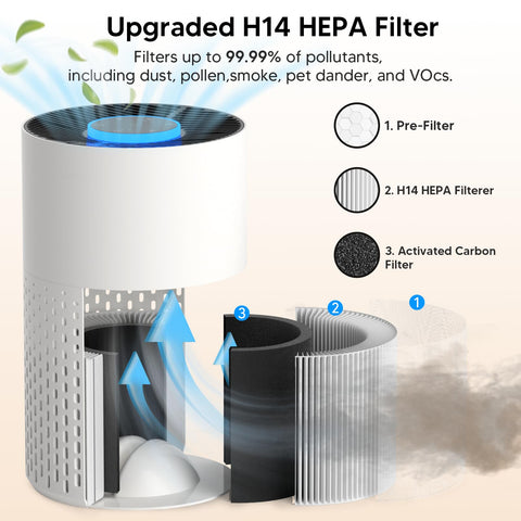 Oterbear air purifier 360-degree intake supports fast filtration from any direction.