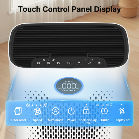 Oterbear purifier reducing pet odors and dander in a living space