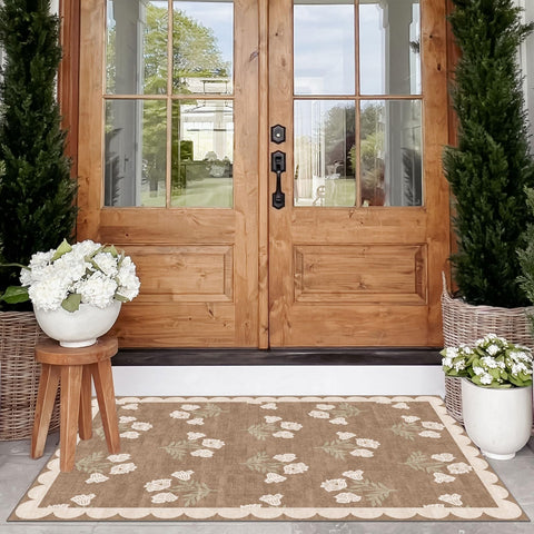 Othilic non-slip backing helps keep the rug in place in busy foyers