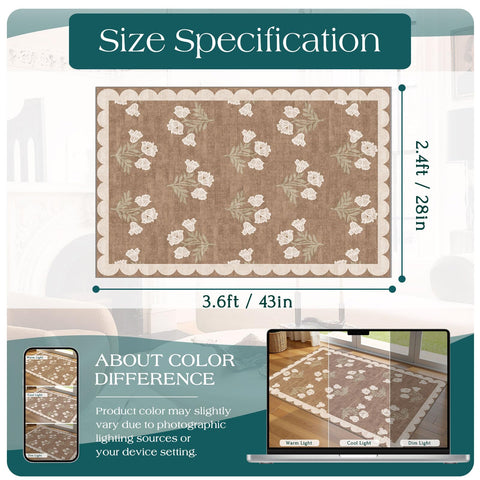 Othilic floral mat reduces dirt transfer with a low-profile, easy-clean surface
