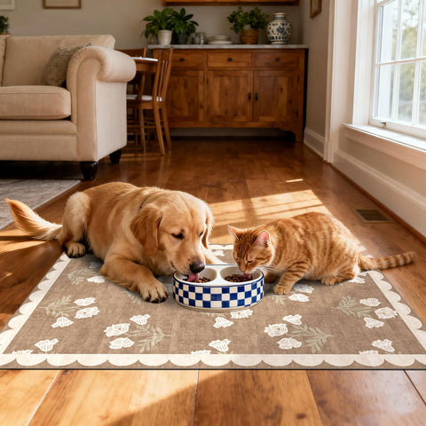 Othilic tan Boho neutral rug suits farmhouse entryways and kitchen spaces