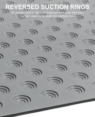 Large 39x16 inch mat fully covers a standard tub