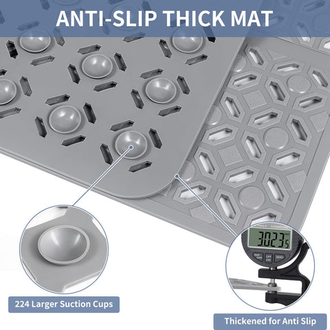OTHWAY shower mat with 224 suction cups for strong grip on a smooth surface