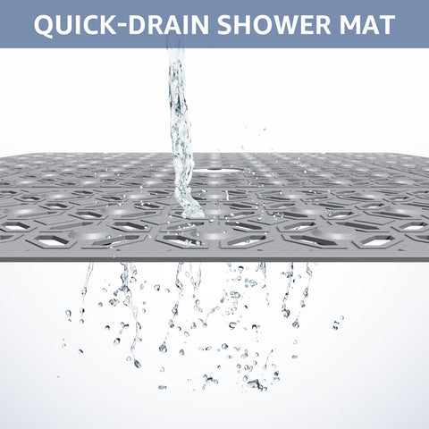 Center drainage hole design on OTHWAY shower mat for quick drying