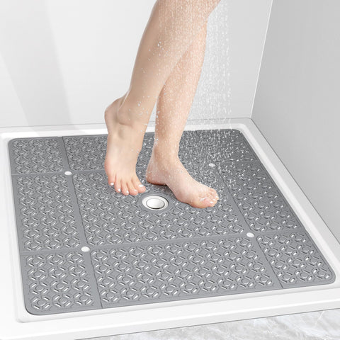 OTHWAY square shower mat 27x27 grey covering more floor for safer showers