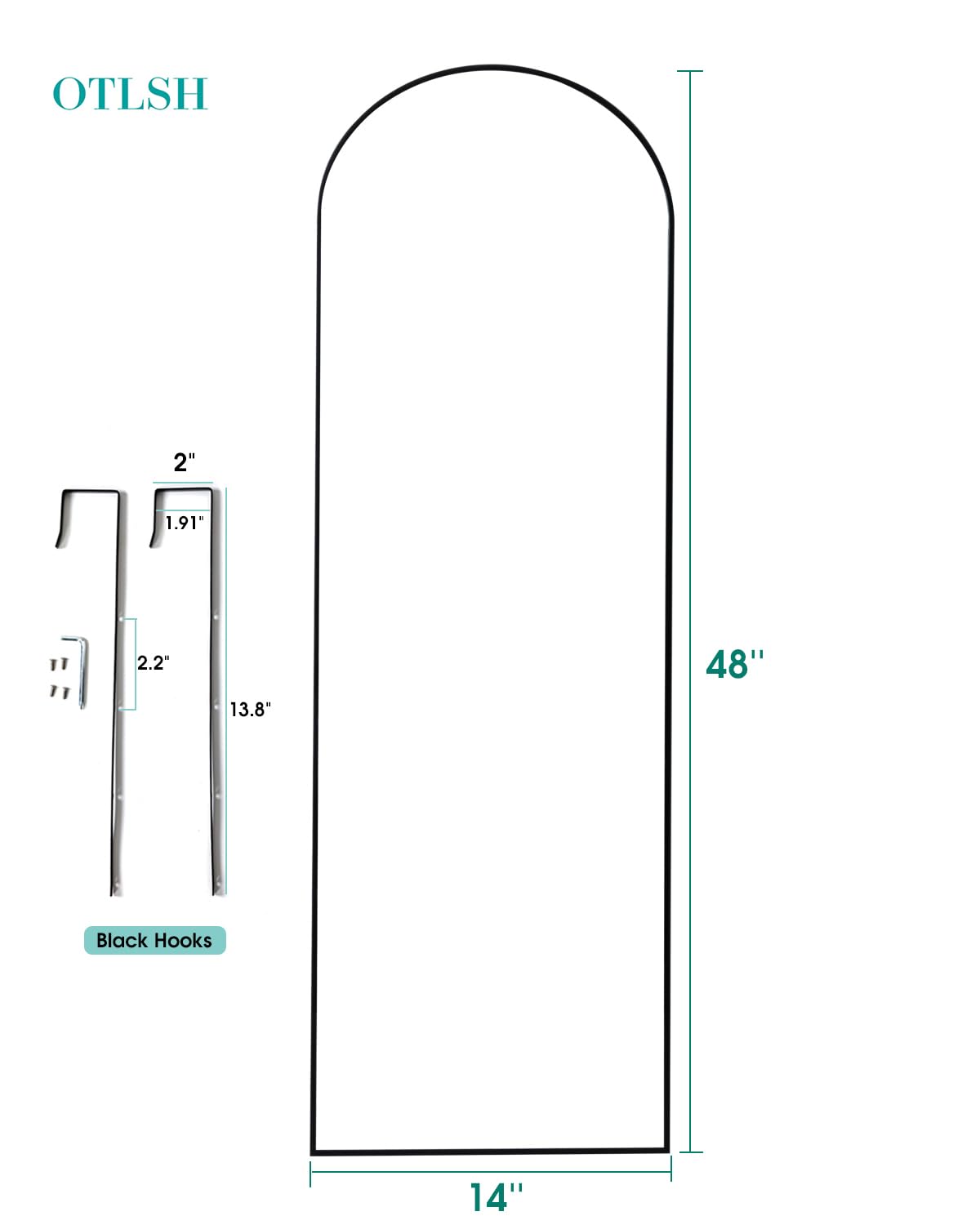 Otlsh over-door installation image showing versatile mounting options for door or wall placement.