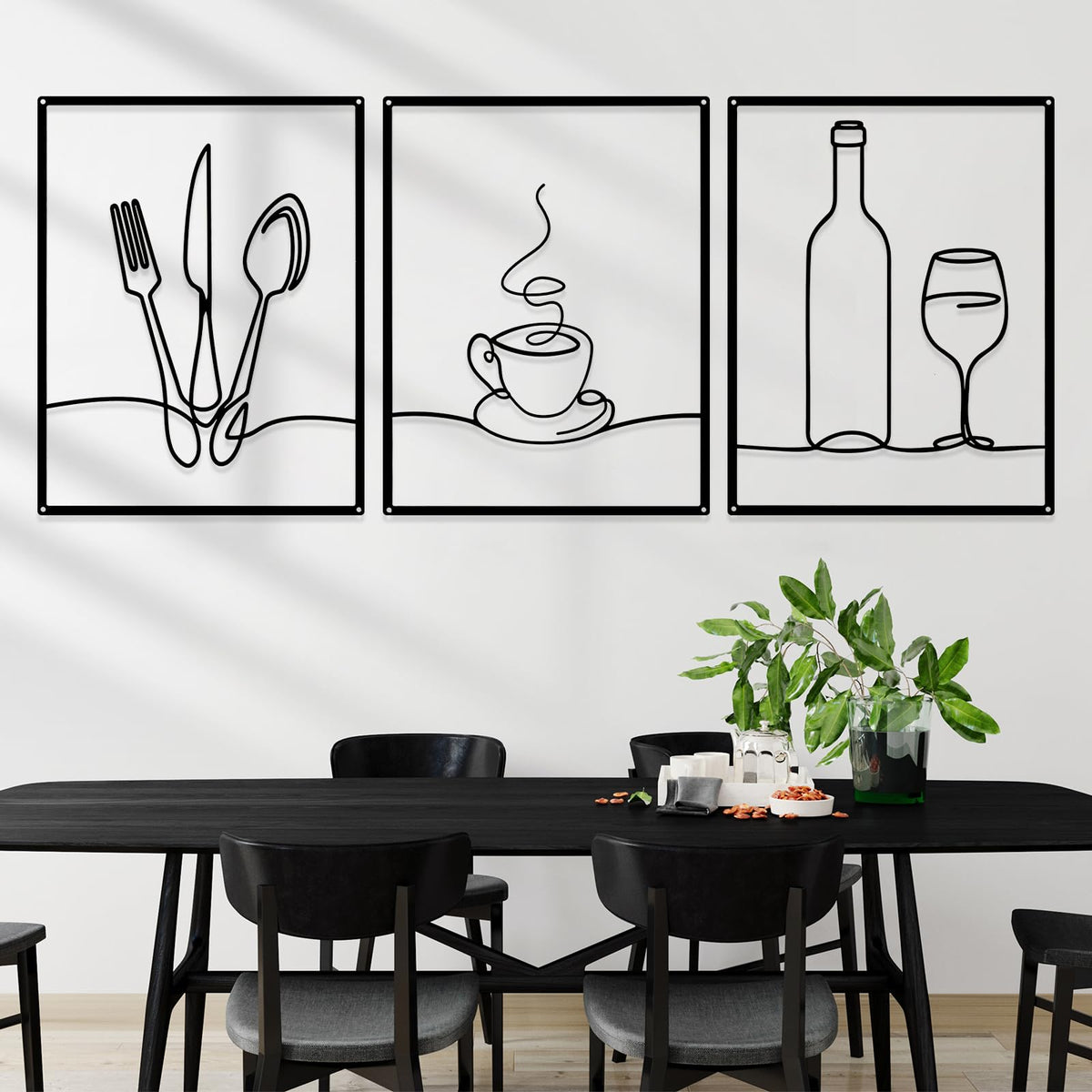 Otoolling chef-tools panel creates a contemporary kitchen focal point