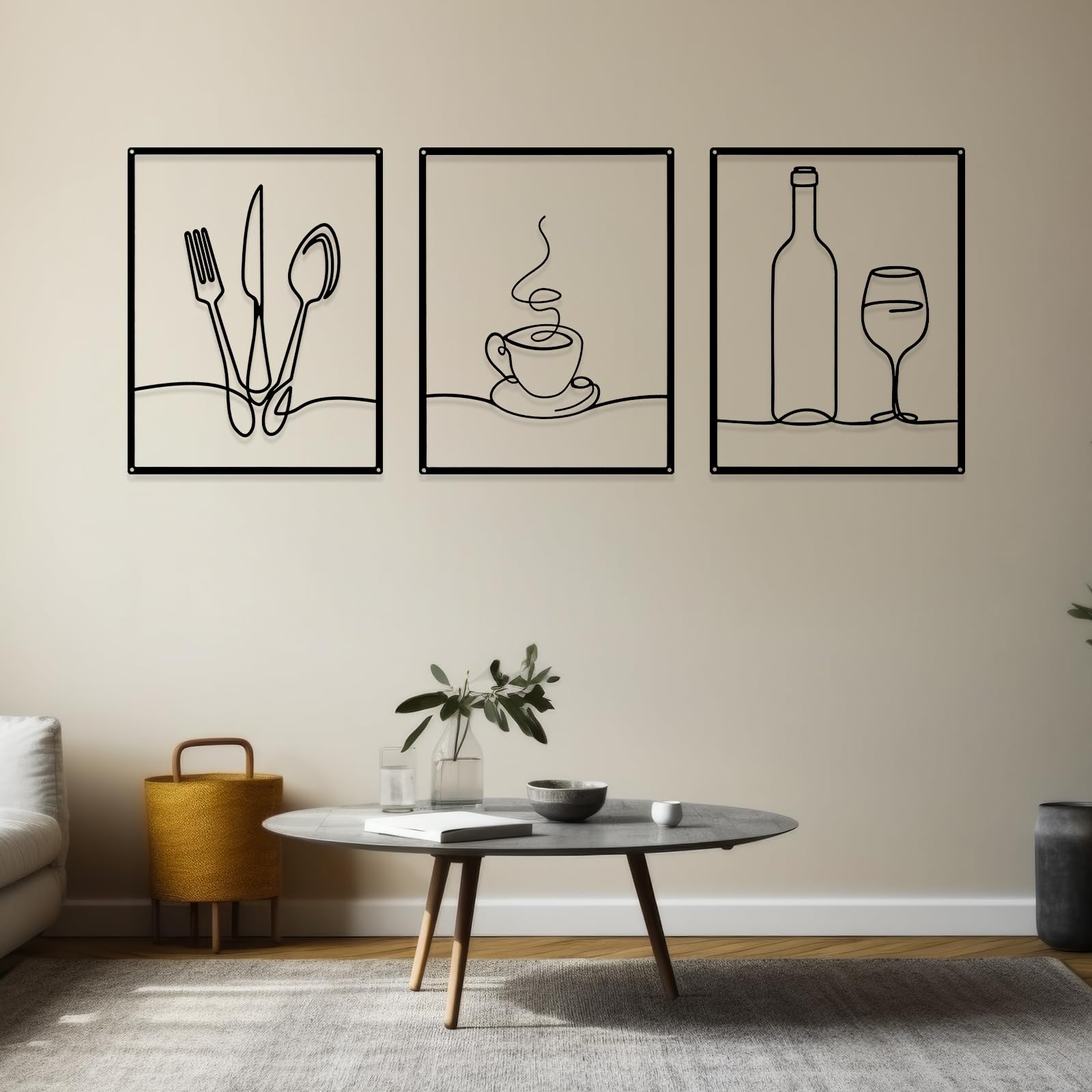 Otoolling dining-room-wall-art-set complements kitchens, cafes, and wine cellars