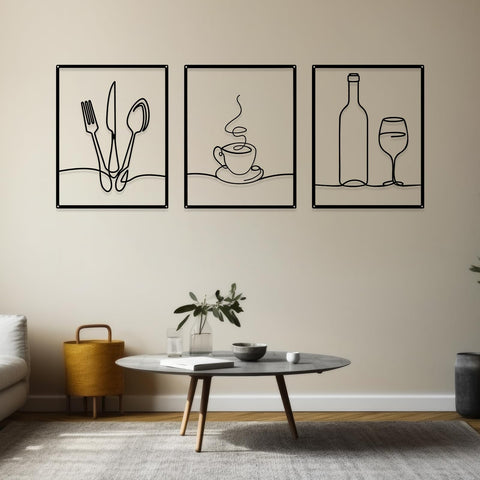 Otoolling dining-room-wall-art-set complements kitchens, cafes, and wine cellars