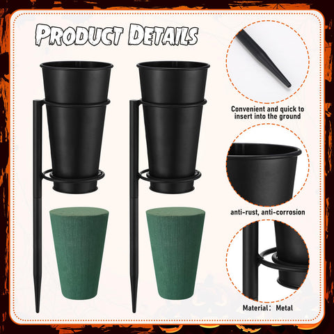 Otoolling tombstone installation keeps décor secure on flat ground.