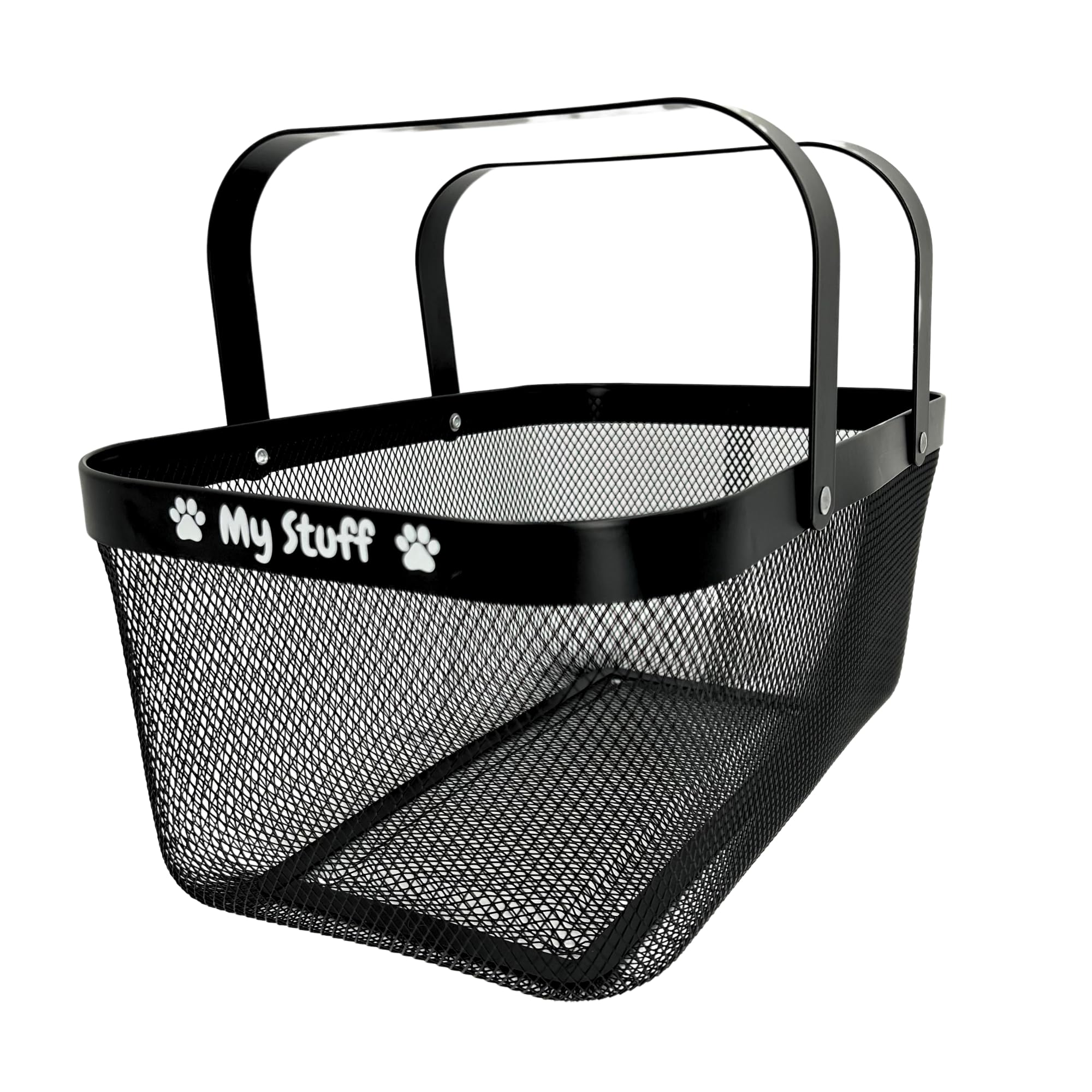 OtterPets dog toy basket front view with sturdy metal mesh for organization.