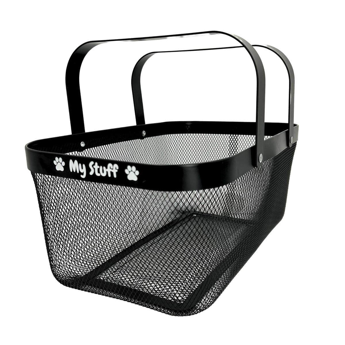 OtterPets dog toy basket front view with sturdy metal mesh for organization.