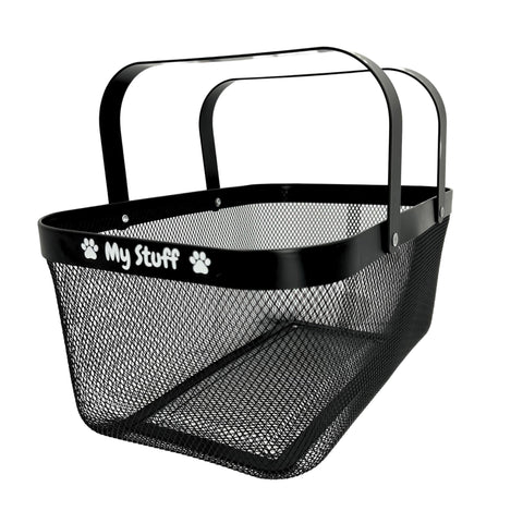 OtterPets dog toy basket front view with sturdy metal mesh for organization.