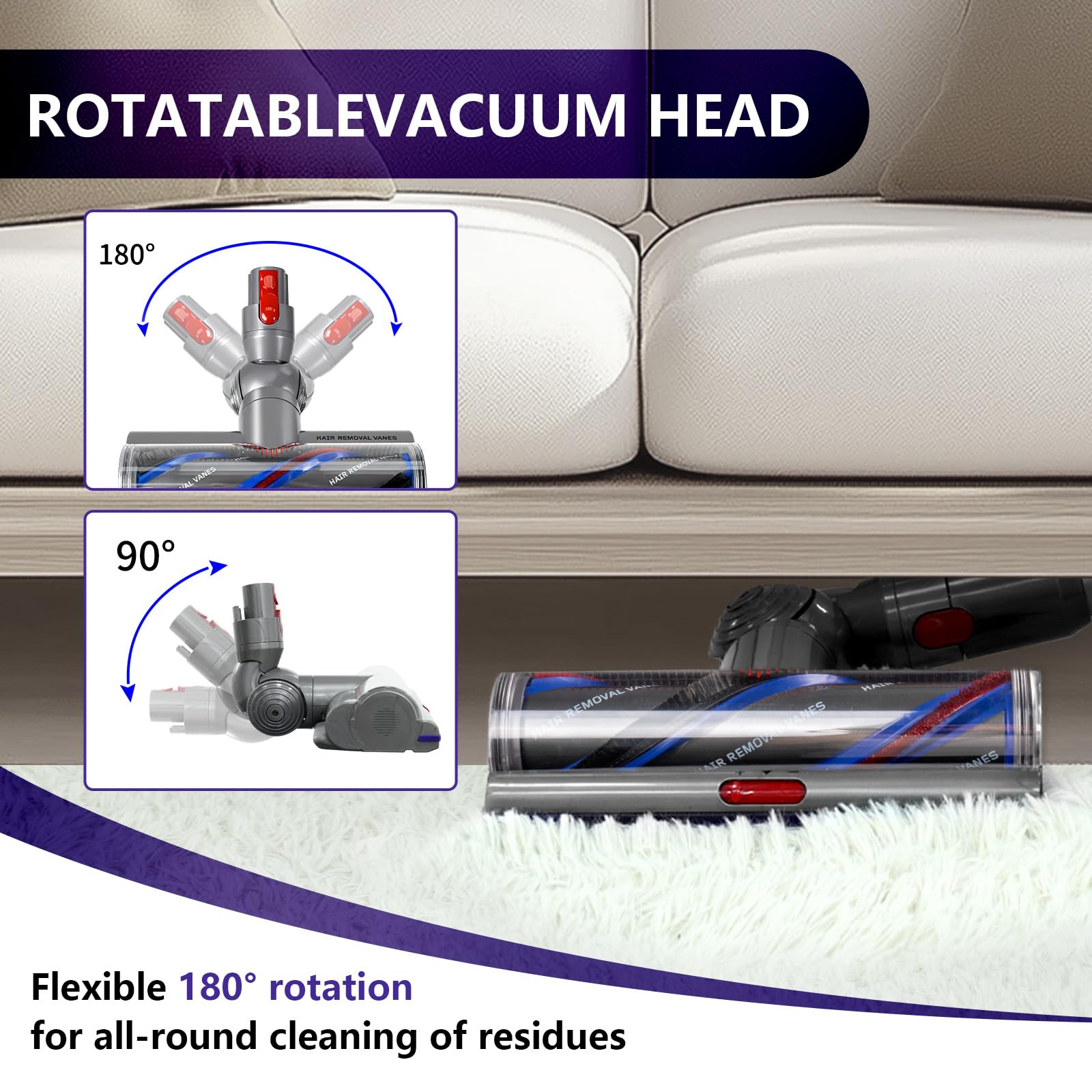 OTTWL 180-degree maneuverability helps reach under furniture