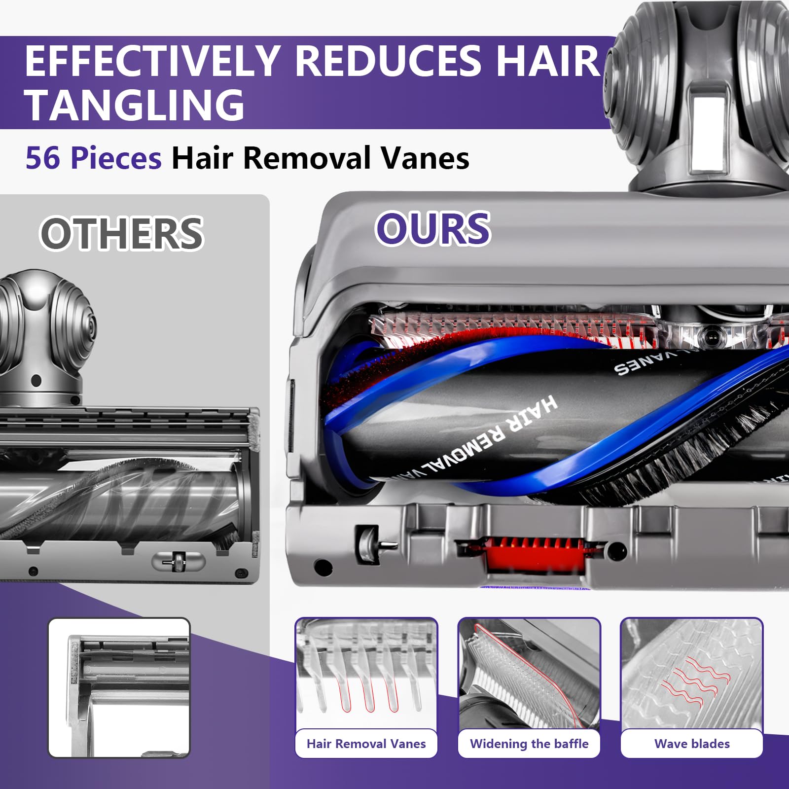 OTTWL anti-tangle blades remove hair efficiently during cleaning