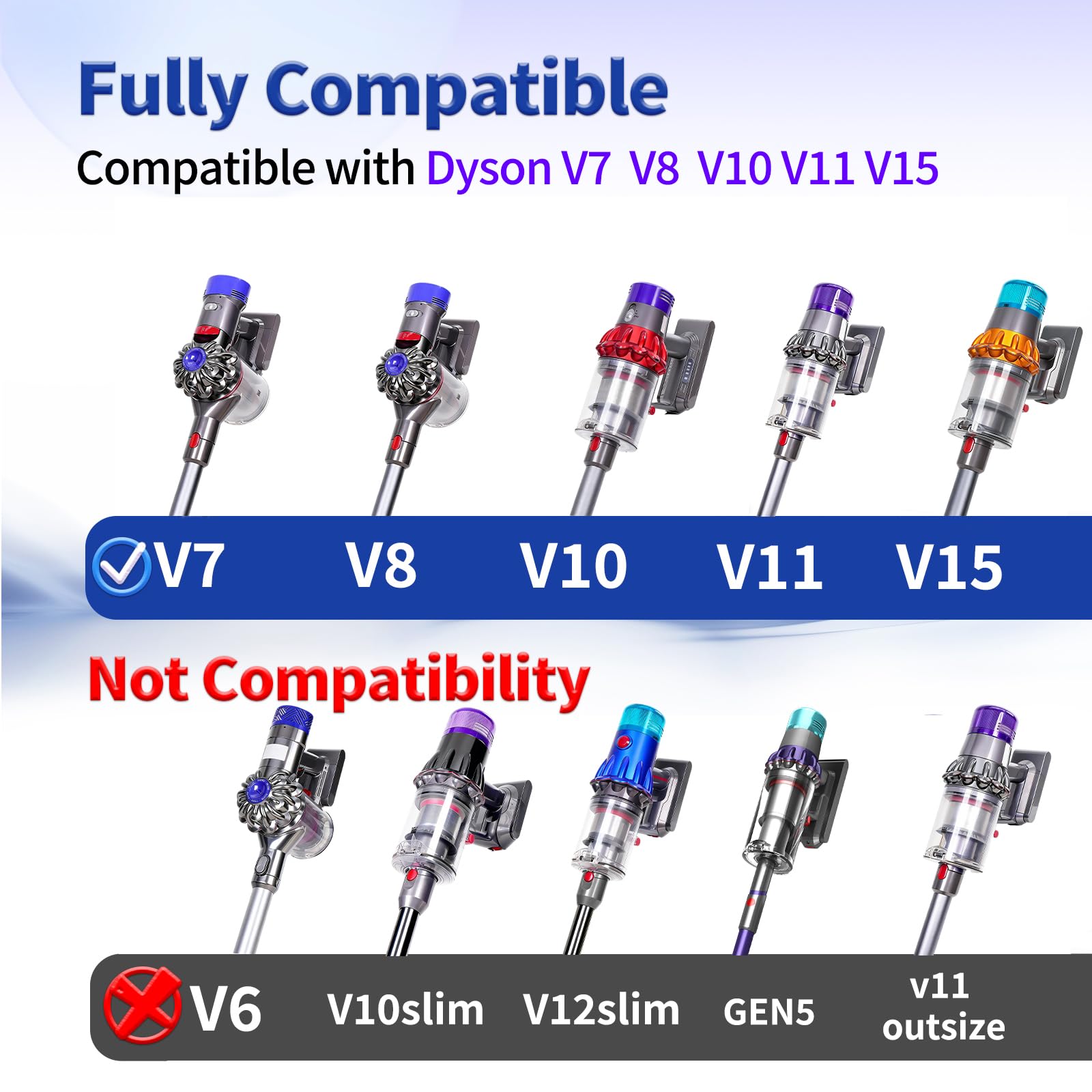 OTTWL soft roller head for Dyson V10–V11 enables smooth gliding on hard floors.