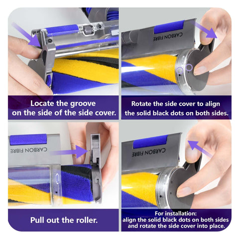 OTTWL V15 soft roller head protects delicate surfaces during cleaning.