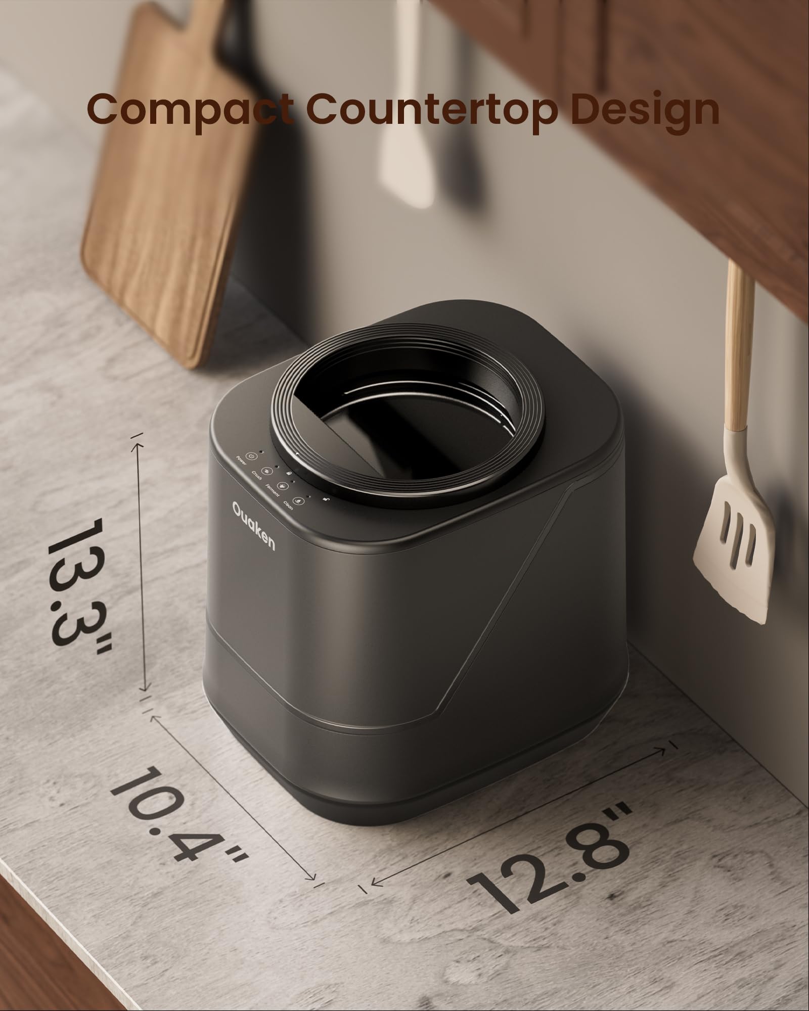 Ouaken compact design fits small kitchens without sacrificing capacity.