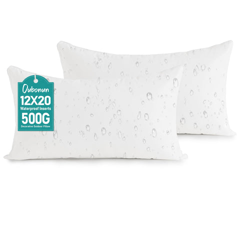 Oubonun 12x20 outdoor pillow insert pack of 2 for patio comfort