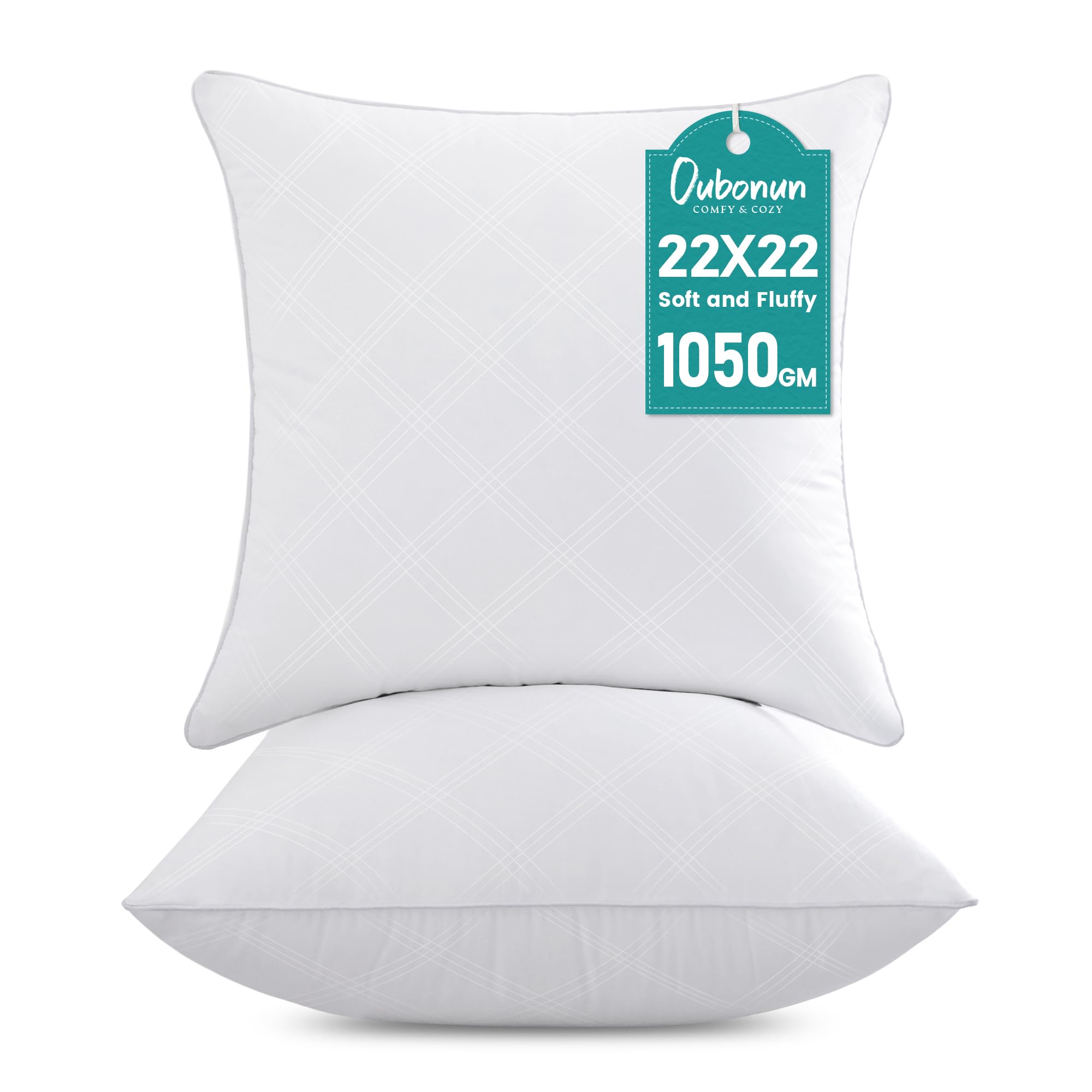 Oubonun 22x22 pillow inserts delivering plush fullness for sofa cushions