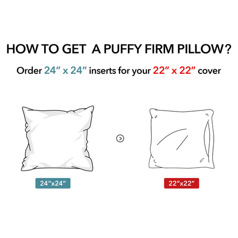 Oubonun 24x24 inserts fit standard pillow covers