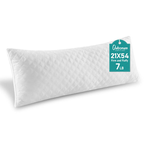 Oubonun full body pillow shows 21x54 size for full-body alignment and comfort