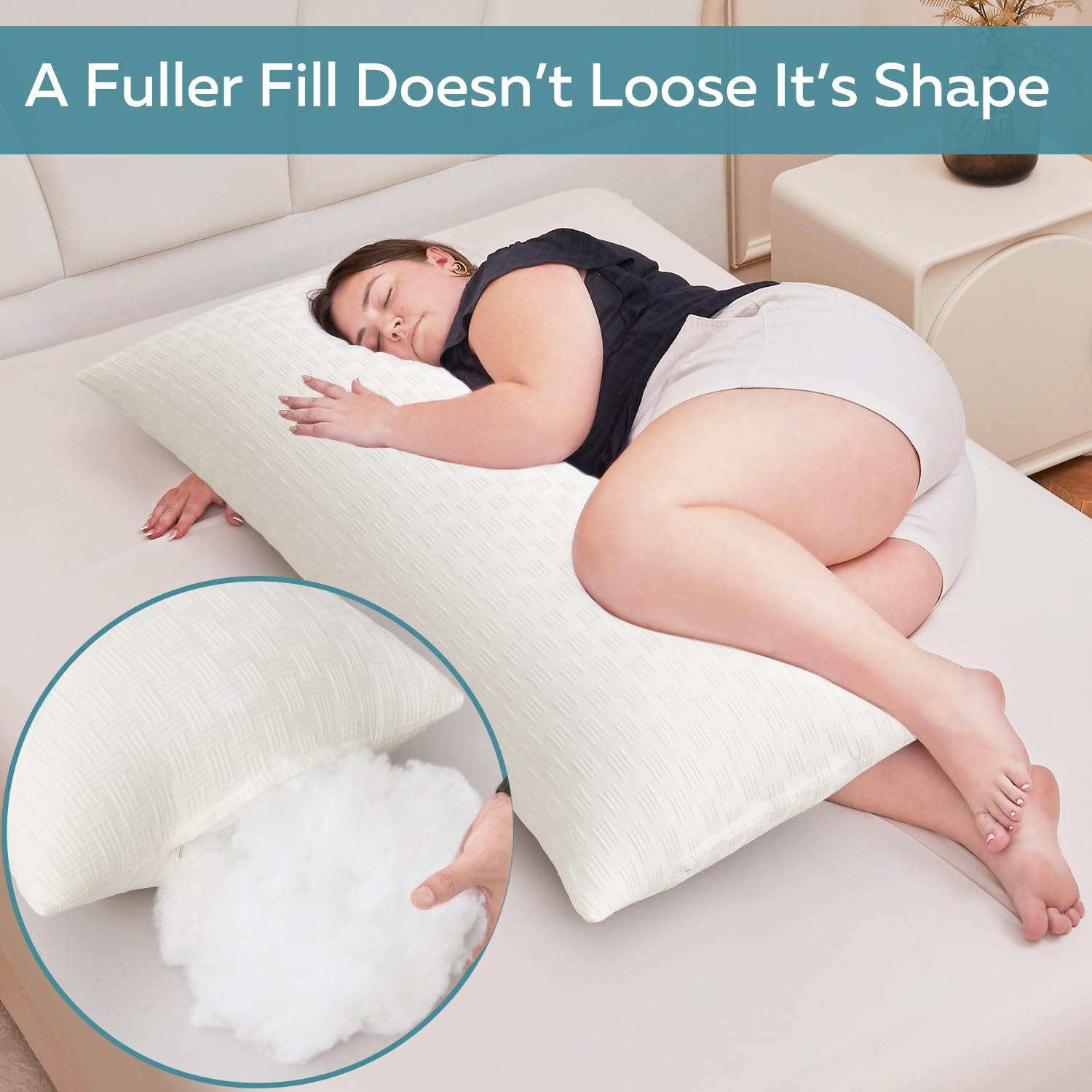 Oubonun premium 3D polyester fill stays fluffy and resists flattening.