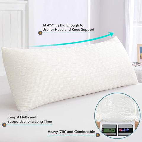 Oubonun long bed pillow is ideal for lounging and side sleeping.