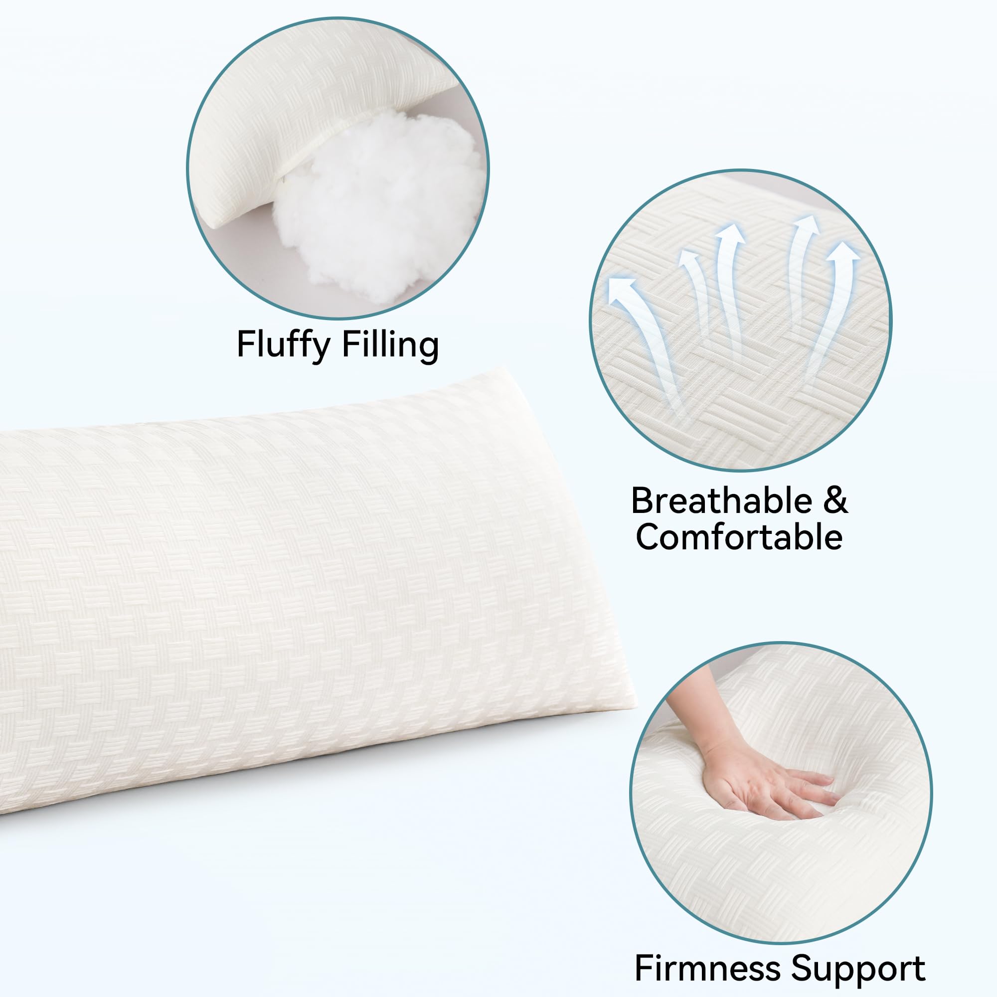 Oubonun cream body pillow doubles as pregnancy comfort support during rest.