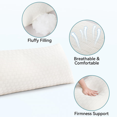 Oubonun cream body pillow doubles as pregnancy comfort support during rest.