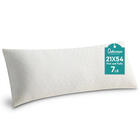 Oubonun full body pillow in cream provides soft plush comfort for side sleepers.